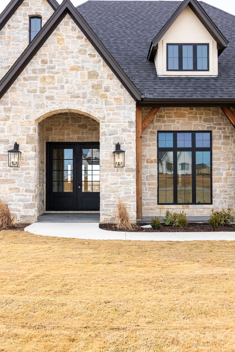 The front entry of a house built by JSF Homes.
